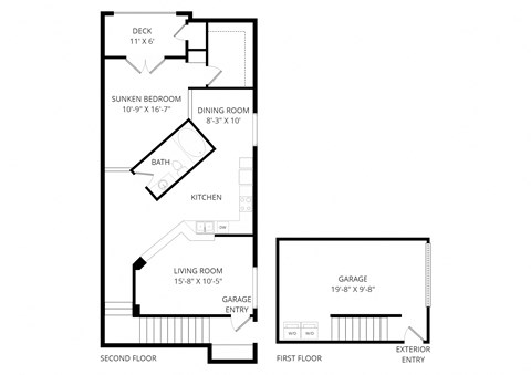 Floor plan for studio, 1 bath, 824 sqft